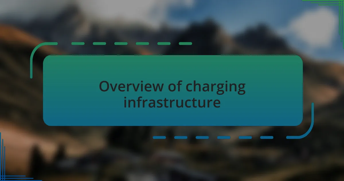 Overview of charging infrastructure