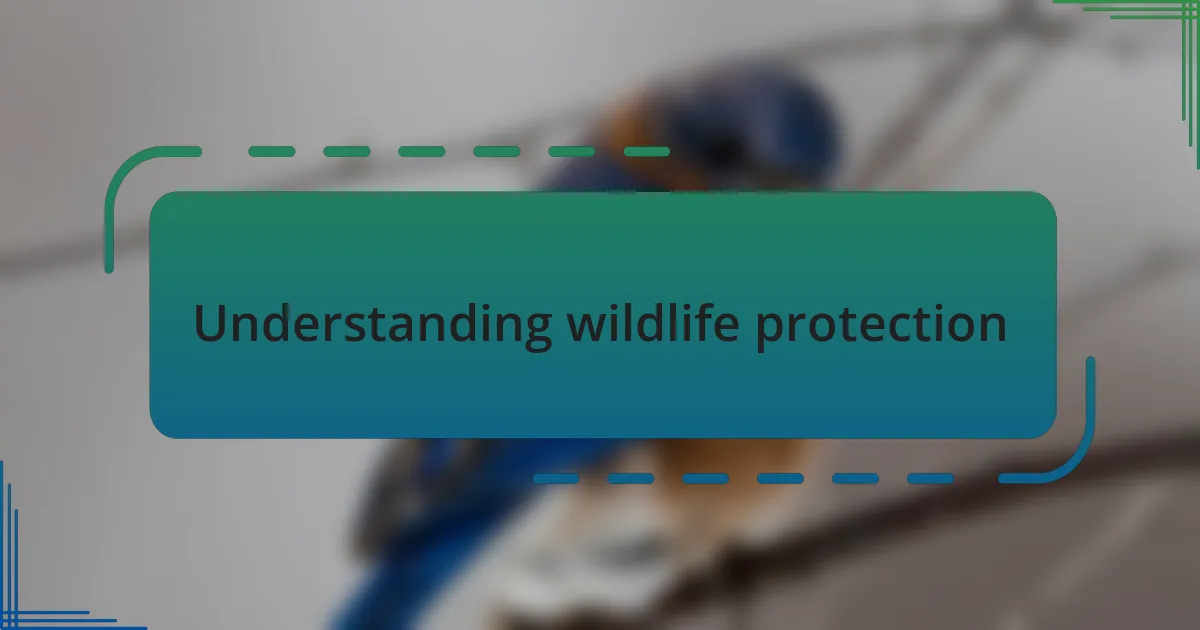 Understanding wildlife protection